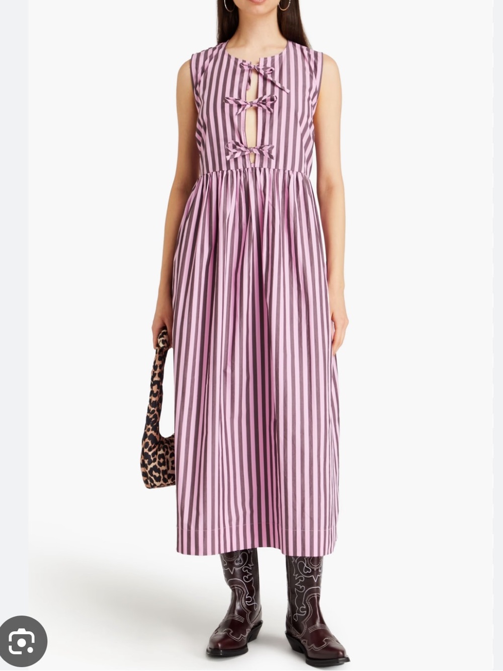 Ganni Striped Midi Dress